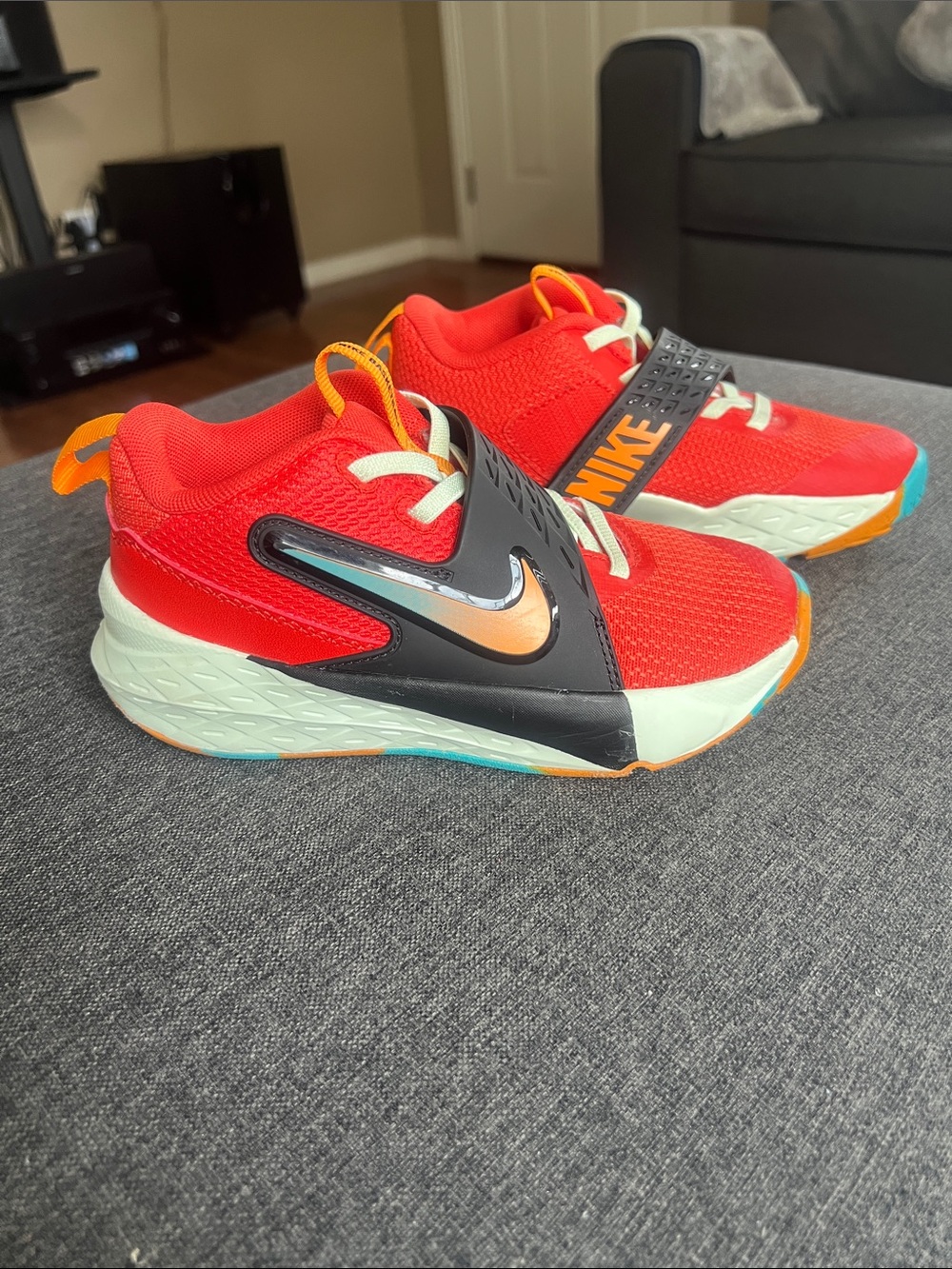 Nike Kids Bright Red and Orange Low-Top Sneakers